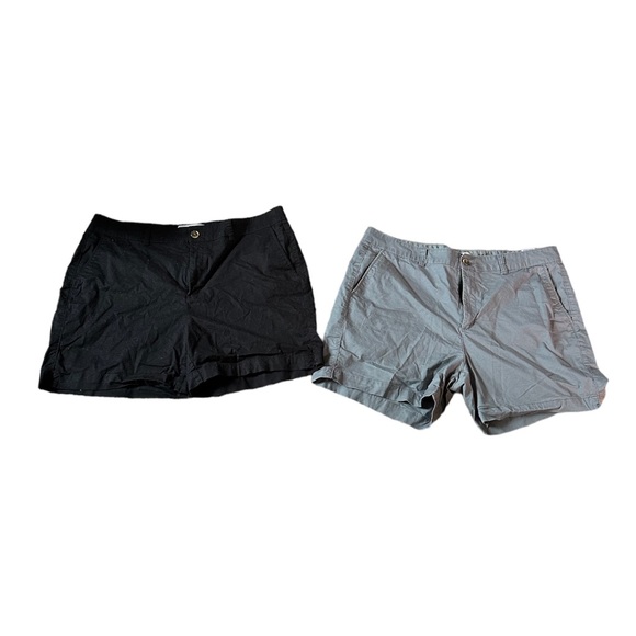 Old Navy Pants - Old Navy Black And Grey High Rise Shorts Set of 2 Size 16